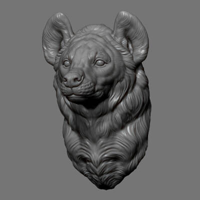 Hyena Head Sculpture
