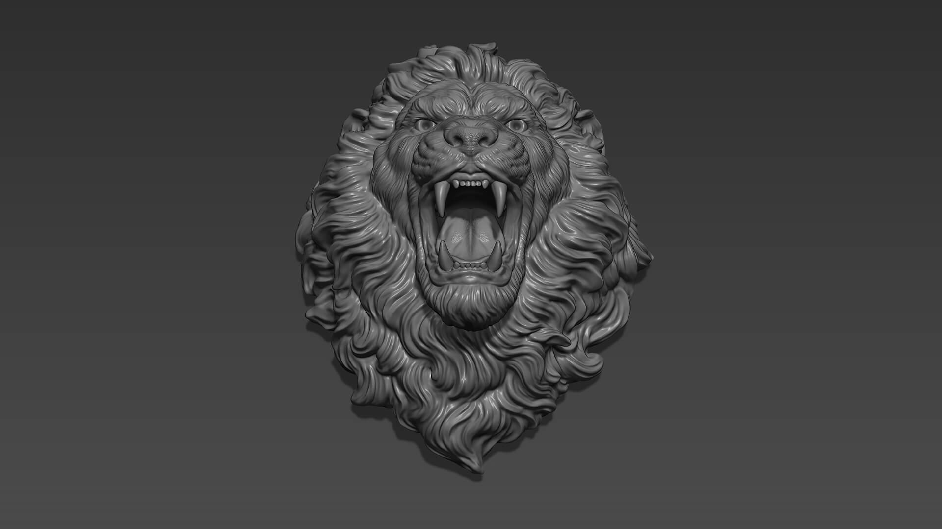 Lion Head Angry - 3D Model by guninnik81