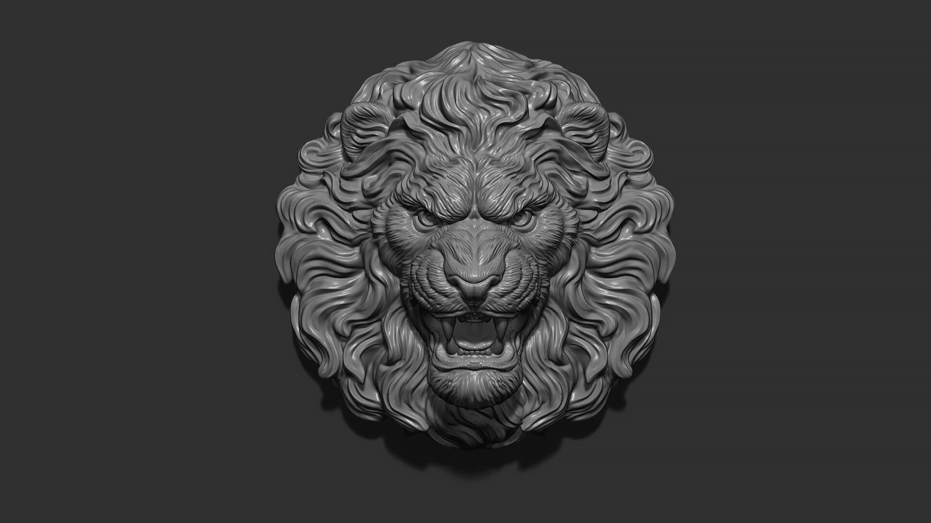 Lion Head Version 2 3D Print Model by guninnik81