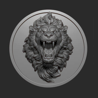 Lion With an Open Mouth
