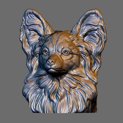 Papillon Bust Dog