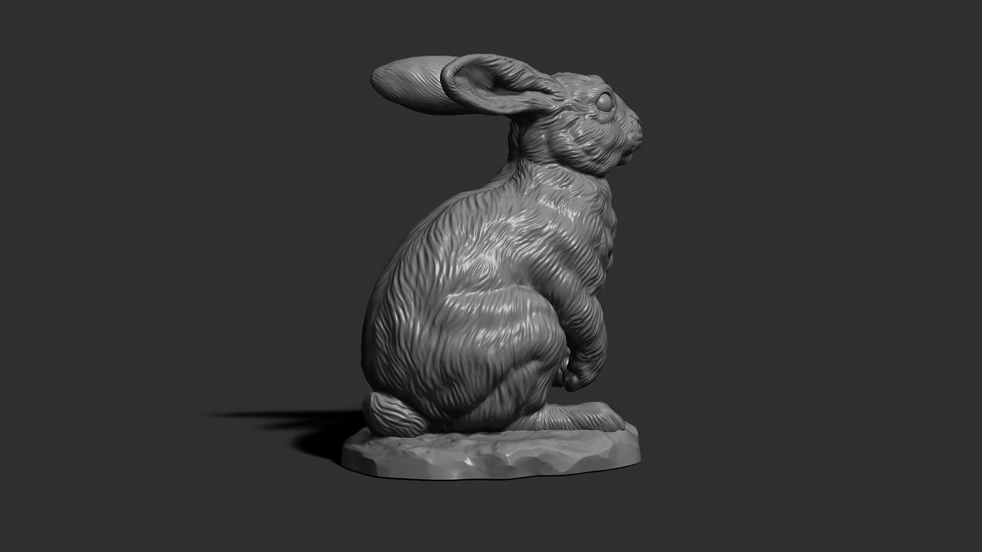 Rabbit Sitting - 3D Model by guninnik81