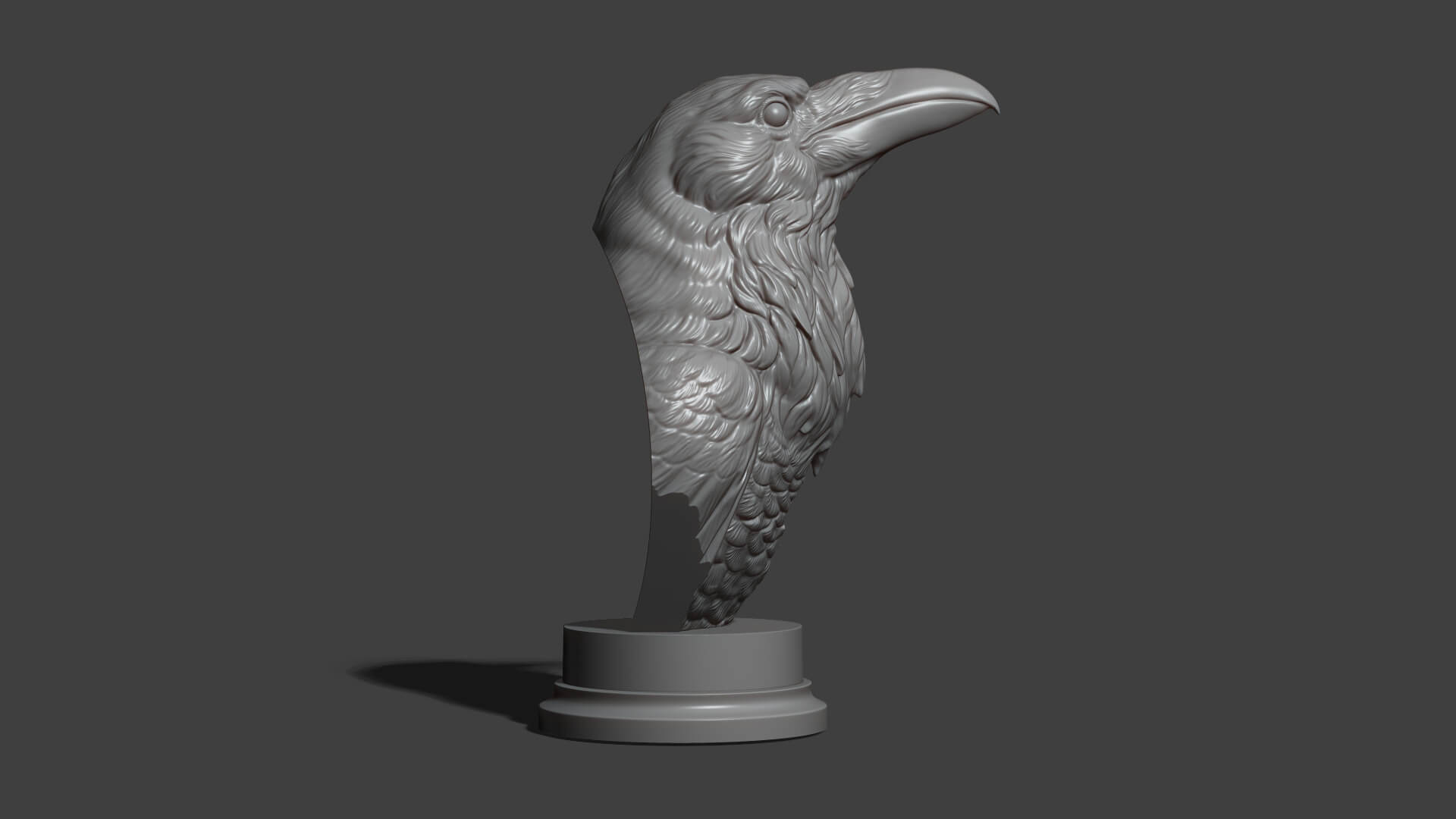 Raven Head Bust 3D Print Model by guninnik81