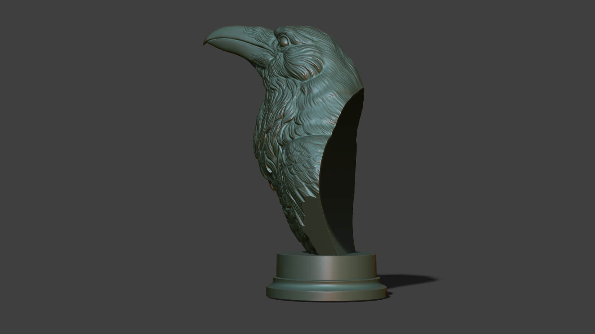 Raven Head Bust 3D Print Model by guninnik81