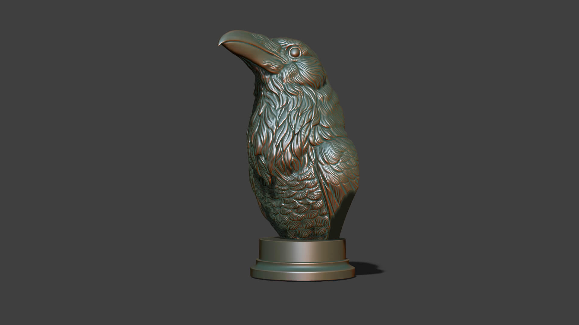 Raven Head Bust 3D Print Model by guninnik81