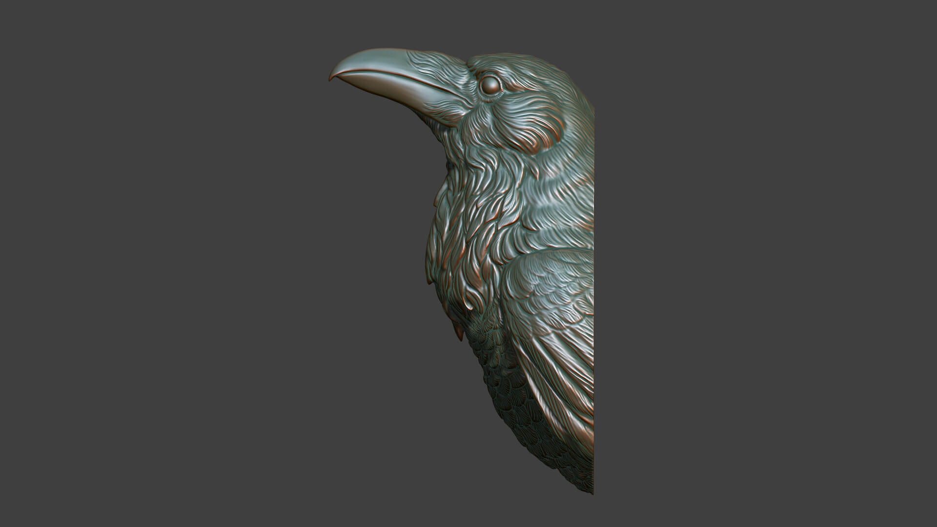 Raven Head Bust 3D Print Model by guninnik81