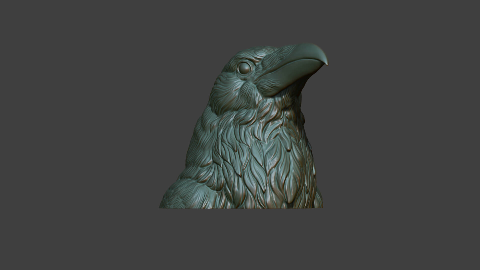 Raven Head Bust 3D Print Model by guninnik81