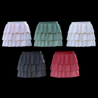 3 Tier Ruffled Mini Skirt for G9F