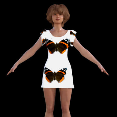 Butterfly Sleeves Dress for G9F
