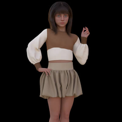 Fashion Tucked Skirt for G9