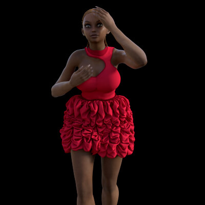 G8F Ruchewave Puffy Skirt