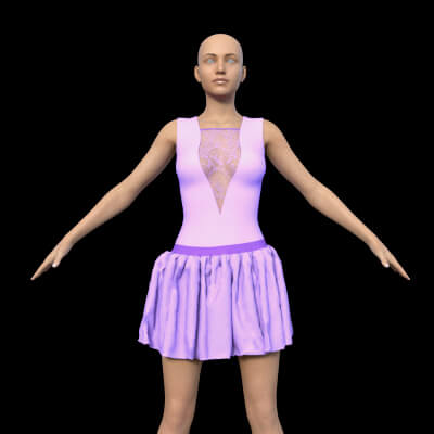 Lace V-Neck Mini Dress for G8F