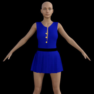 Pleated Dress Open for G8F