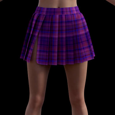 Pleated Slit School Skirt for G8F