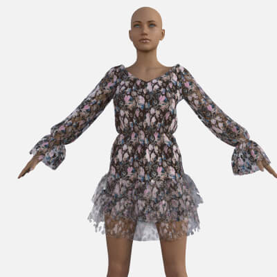 Sheer Floral Dress for G8F