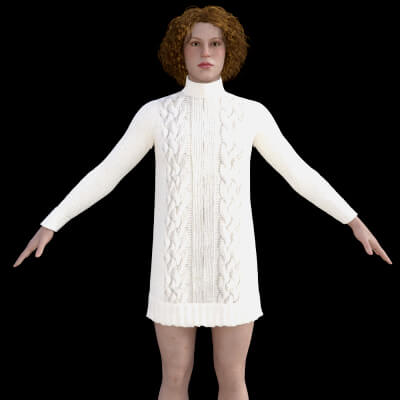 Turtleneck Wool Dress for G9F