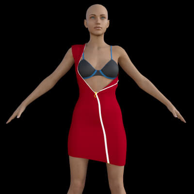 ZipCut Dress Straps Down for G8F