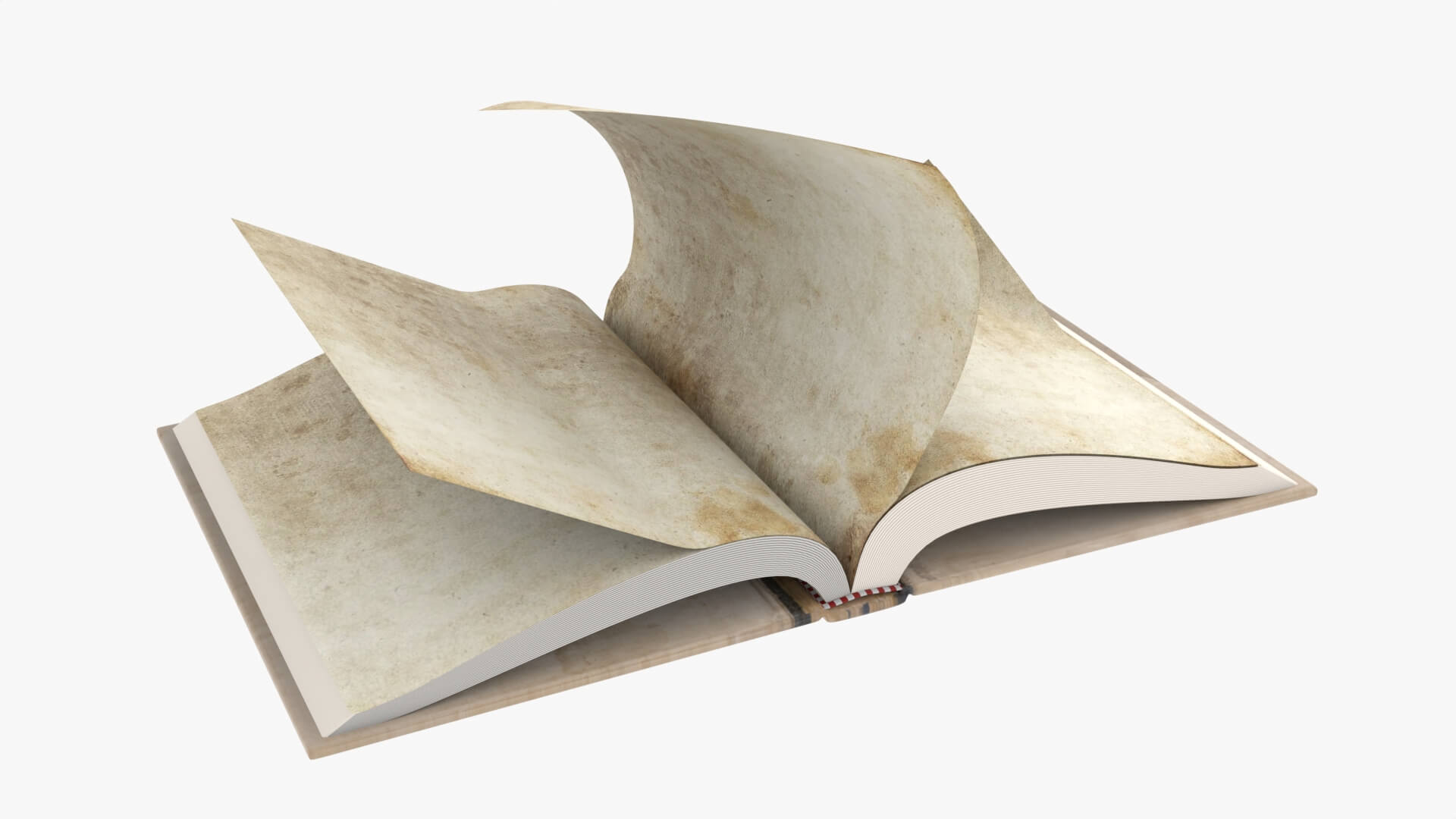 Old Light Brown Cover Rigged Book - 3D Model by H3afDya