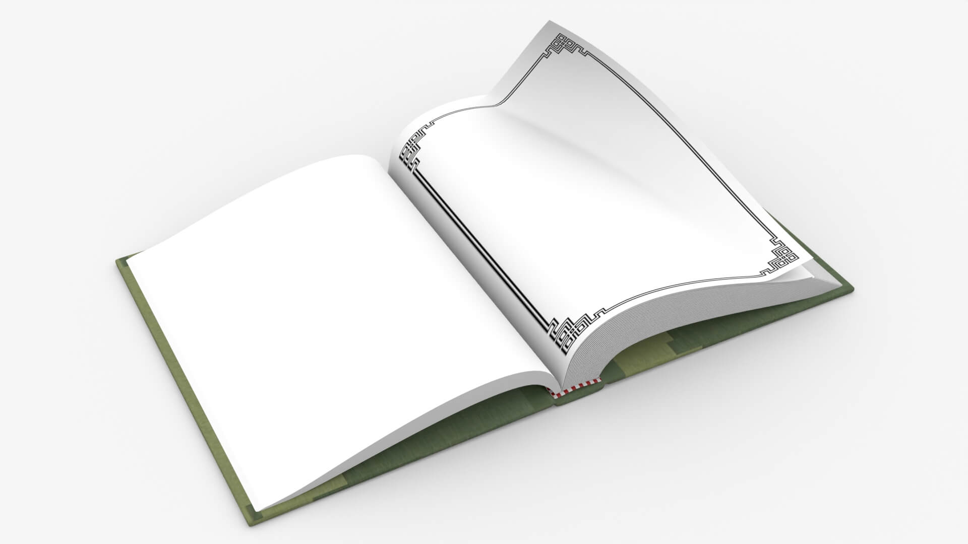 Olive Green Color Book 3D Model by H3afDya