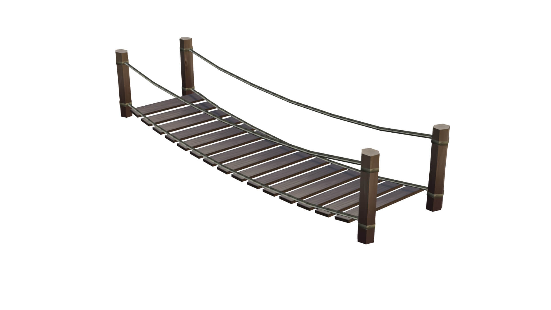 Low Poly Rope Bridge - 3D Model by H3afDya