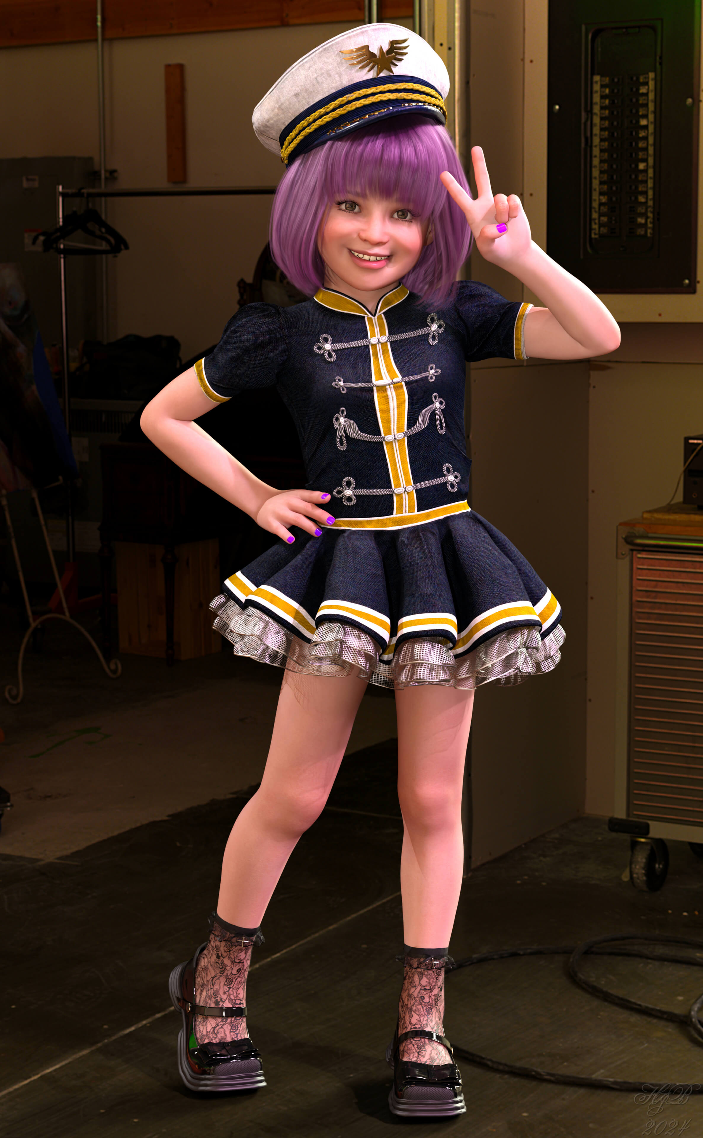 Cute Girl 12 3D Render, Digital Art by Hajoba