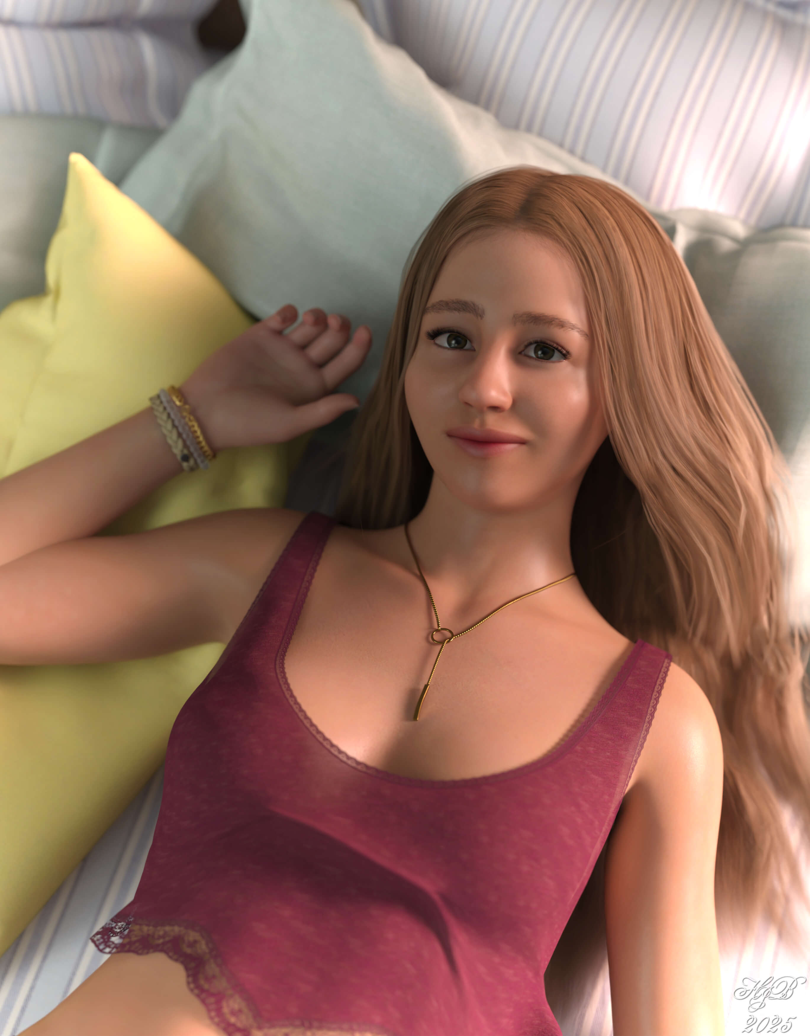 Cute Girl 13 3D Render, Digital Art by Hajoba