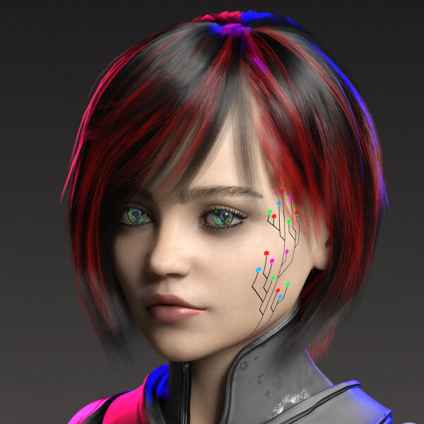 Cute Girl 8 3D Render, Digital Art by Hajoba