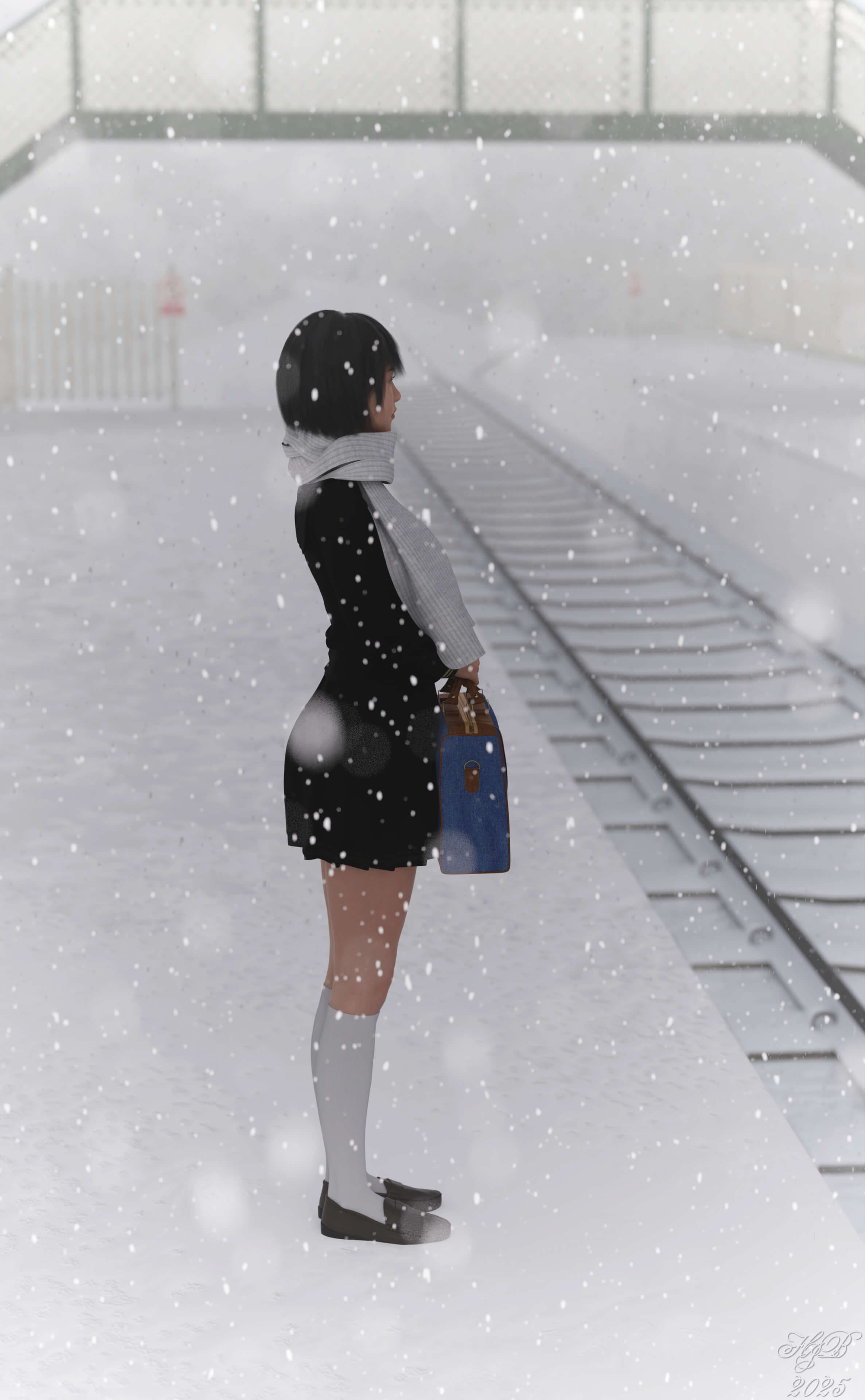 Hokkaido Girl 3D Render, Digital Art by Hajoba