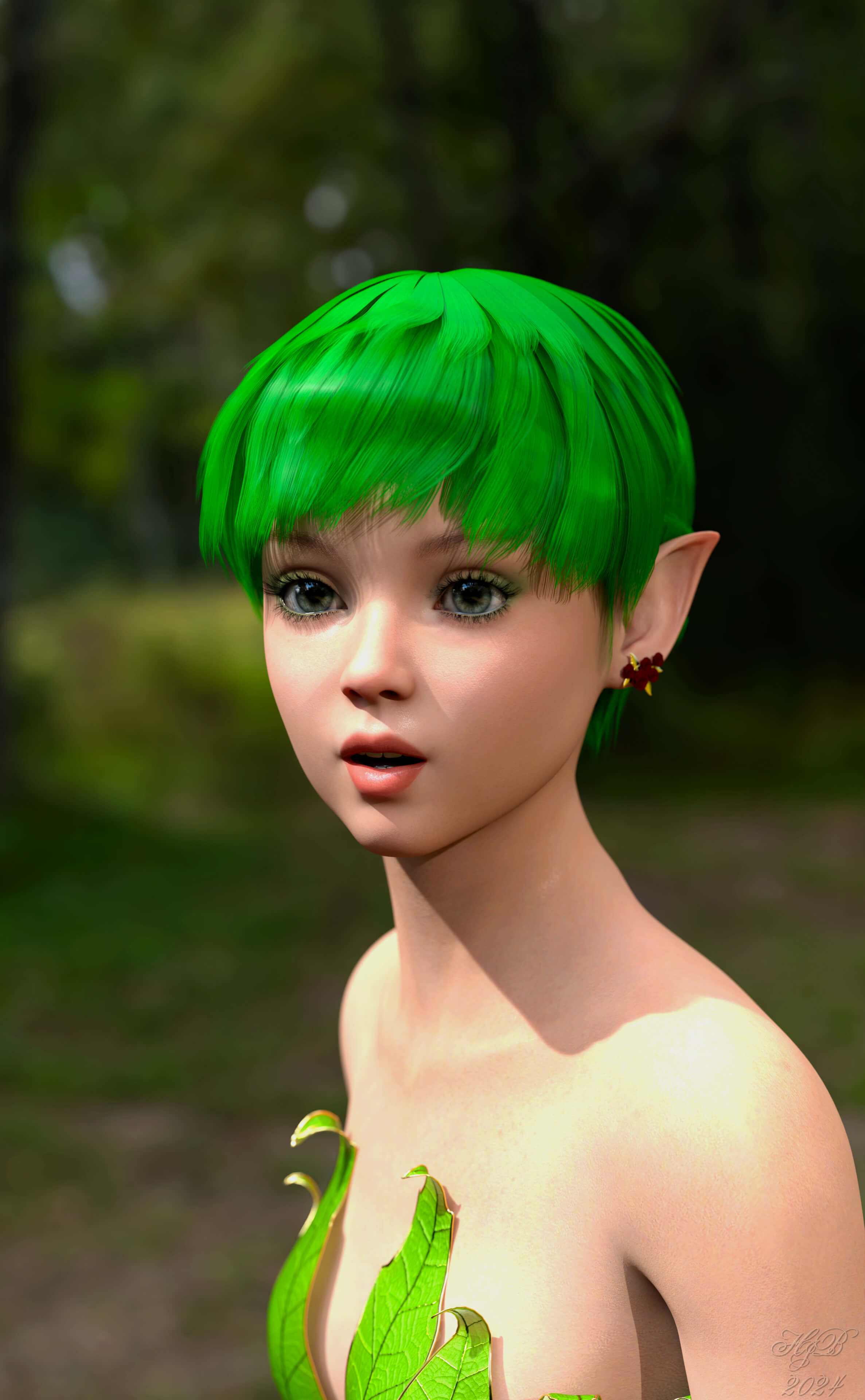 Little Fairy 3D Render, Digital Art by Hajoba