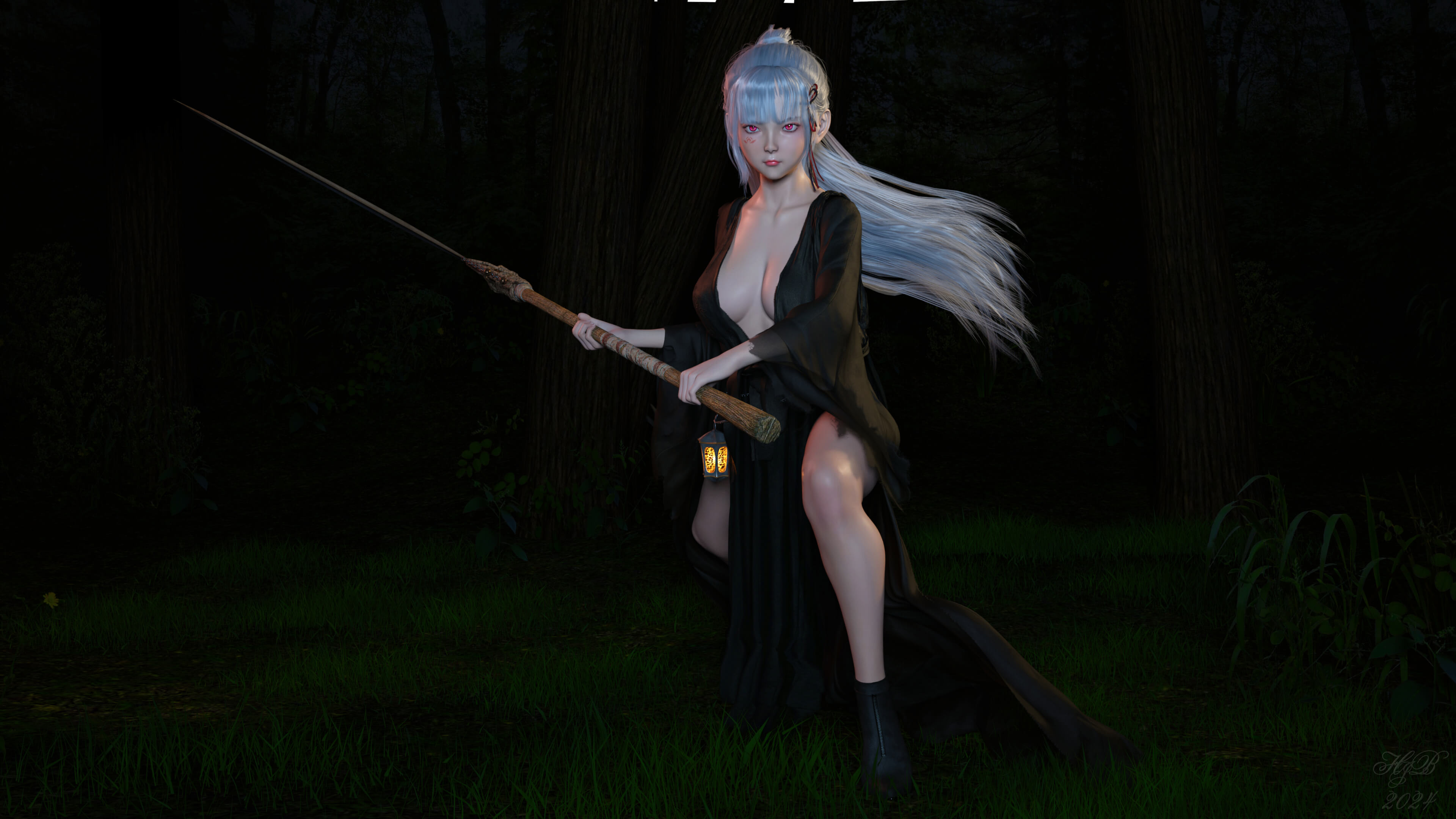 Scythe Girl 3D Render, Digital Art by Hajoba