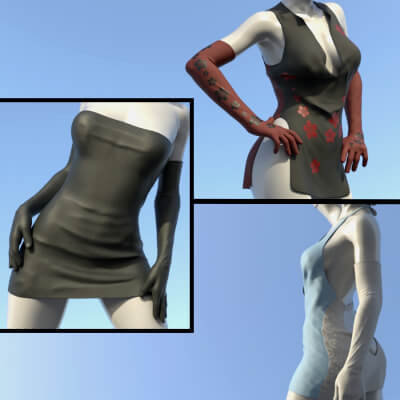 HF3D Simple Dress Collection for G8F and G9 by halofarm