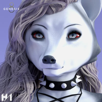 Leena Hellhound for Genesis 8.1 &amp 8 Female Fox Hair
