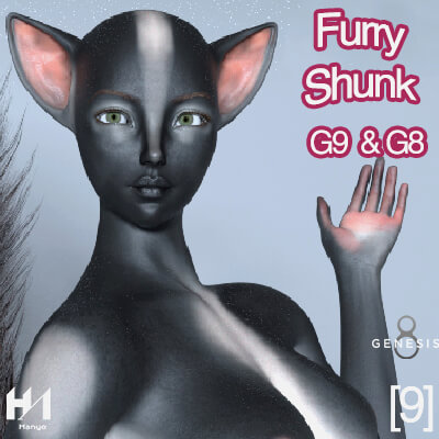 Shunk Furry for Genesis 9 and Genesis 8
