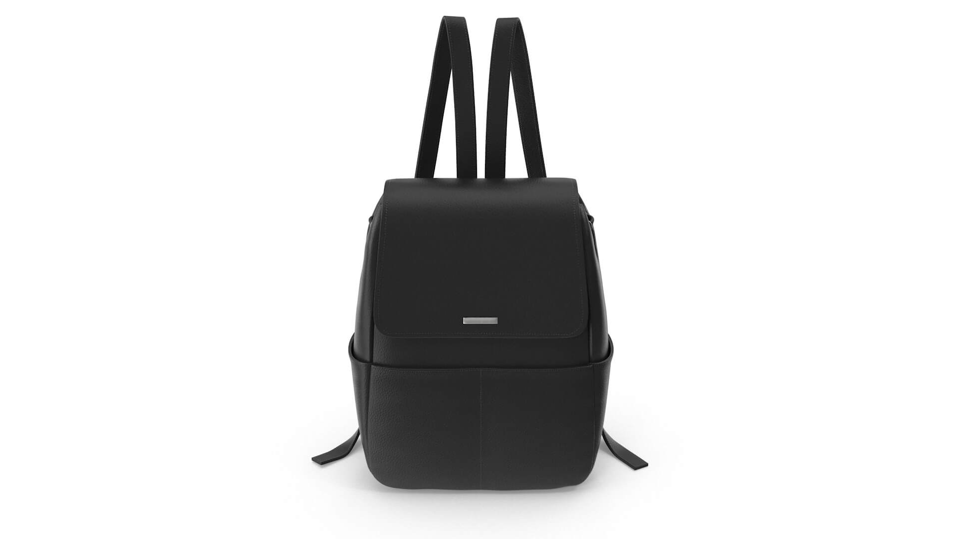 Black Leather Backpack 3D Model by hdpoly