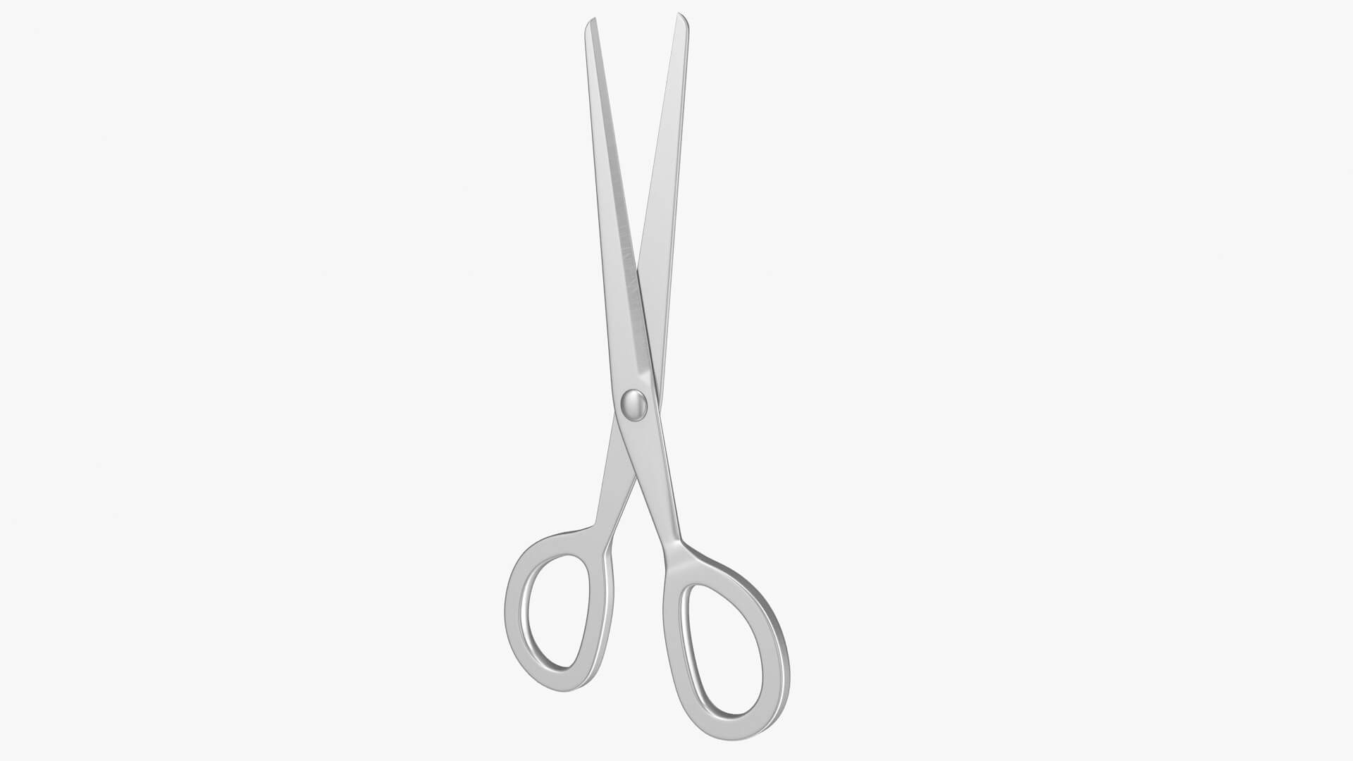 Chrome Scissors 3D Model by hdpoly