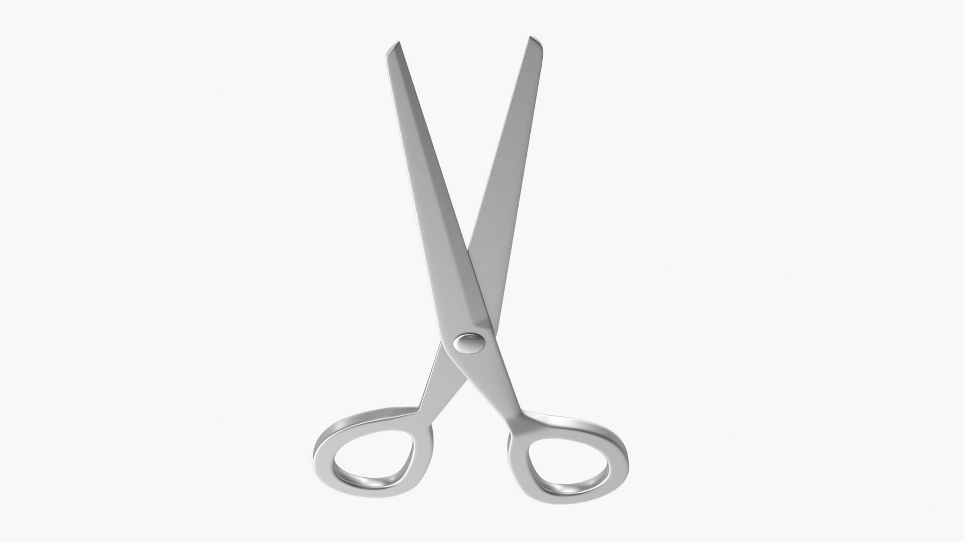 Chrome Scissors 3D Model by hdpoly
