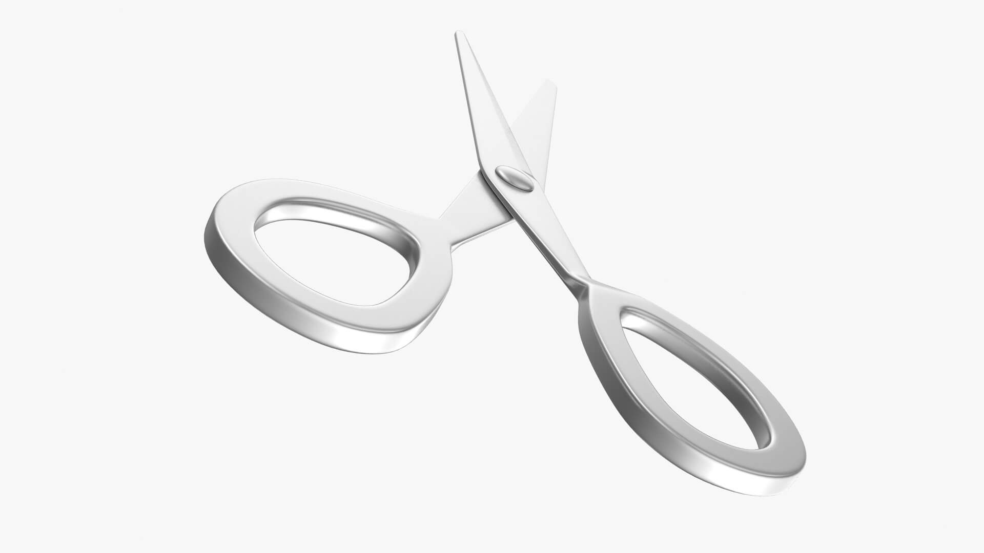 Chrome Scissors 3D Model by hdpoly