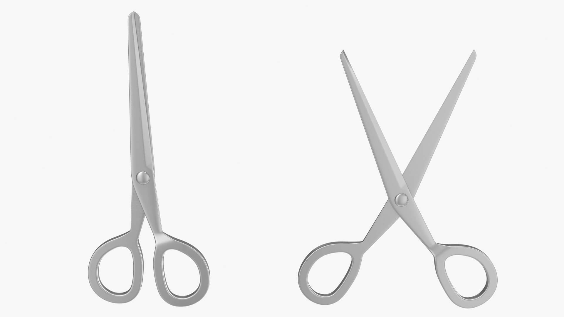 Chrome Scissors 3D Model by hdpoly