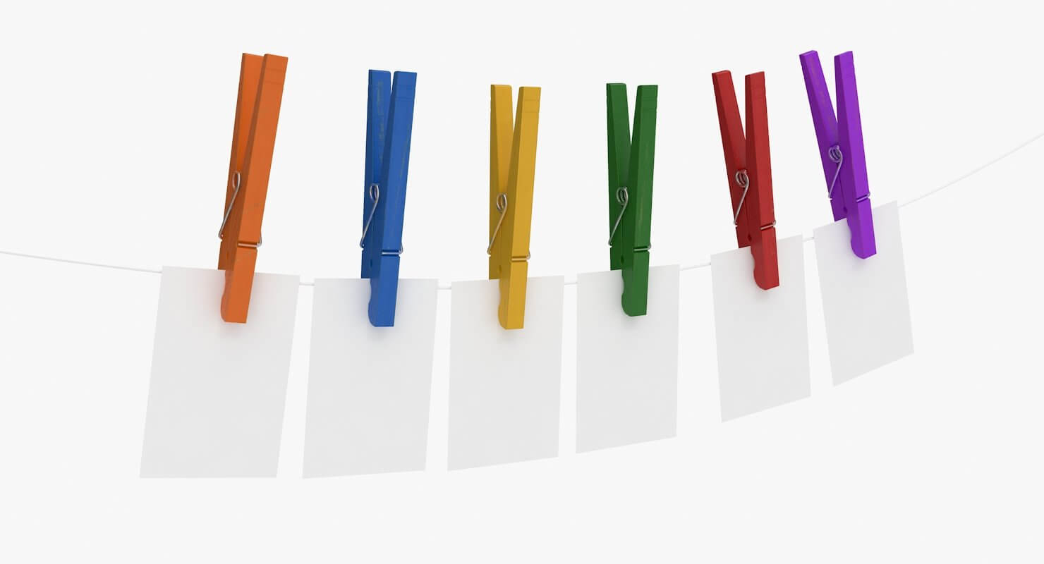 Colorful Clothespin 3D Model by hdpoly