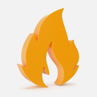 Flat Fire Icon - 3D Model by hdpoly