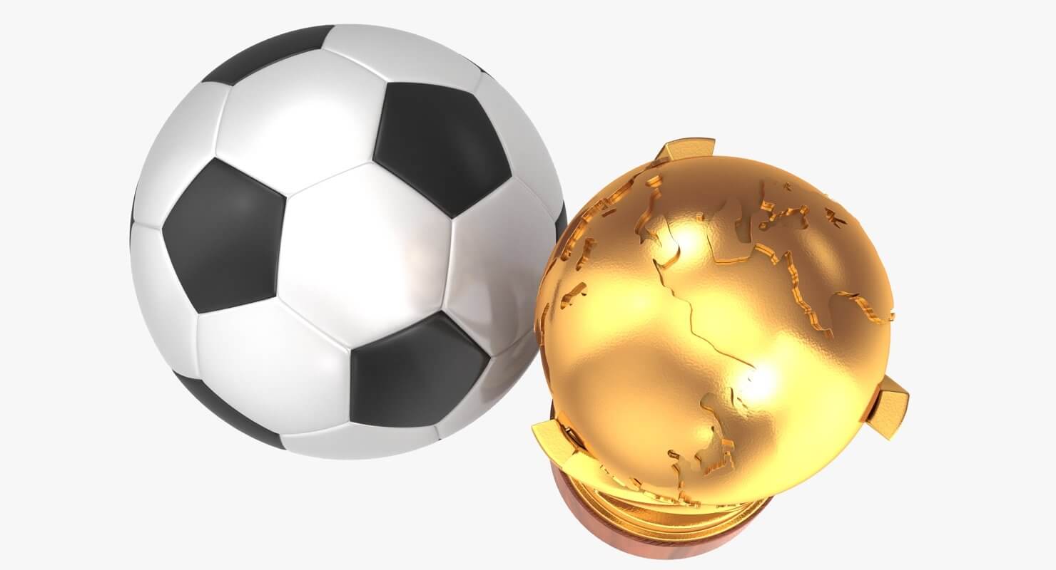 Gold Cup and Soccer Ball - 3D Model by hdpoly