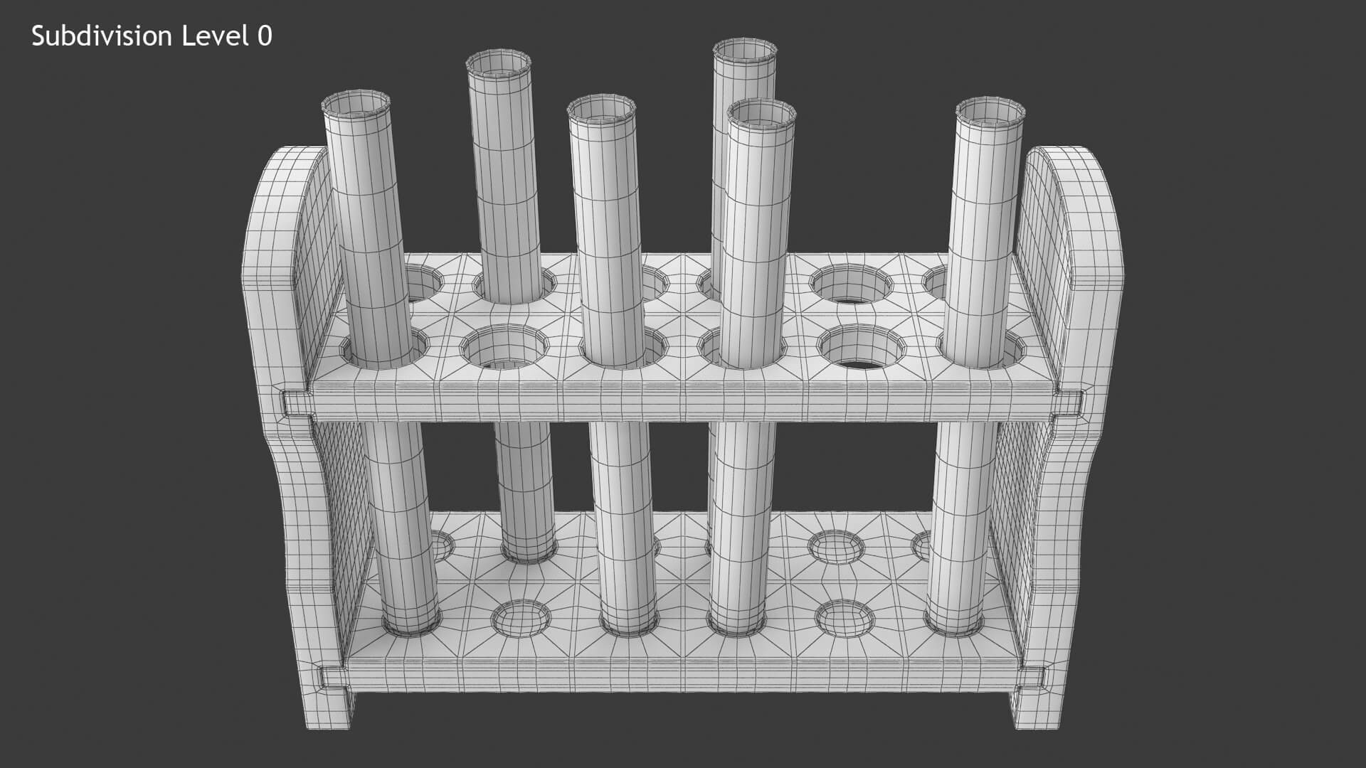 Test Tube Rack 3D Model by hdpoly