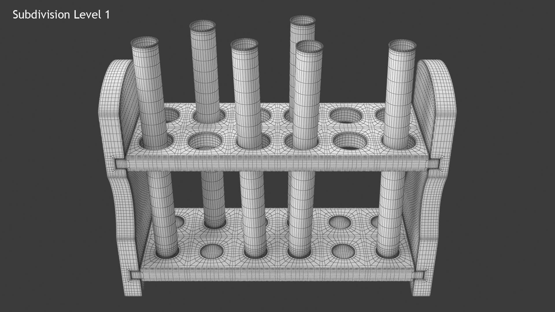Test Tube Rack 3D Model by hdpoly