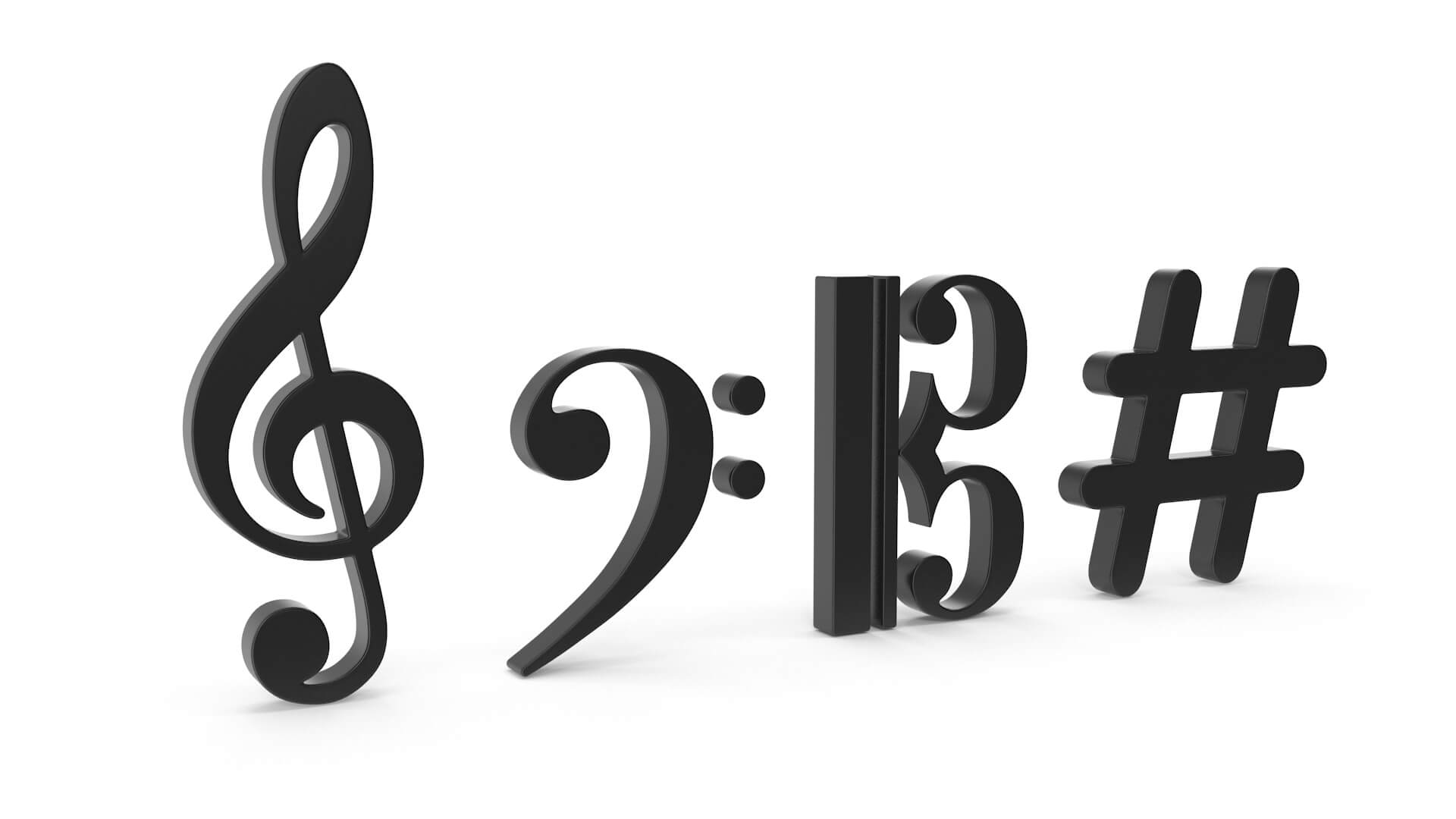 3D Music Symbols by hdpoly