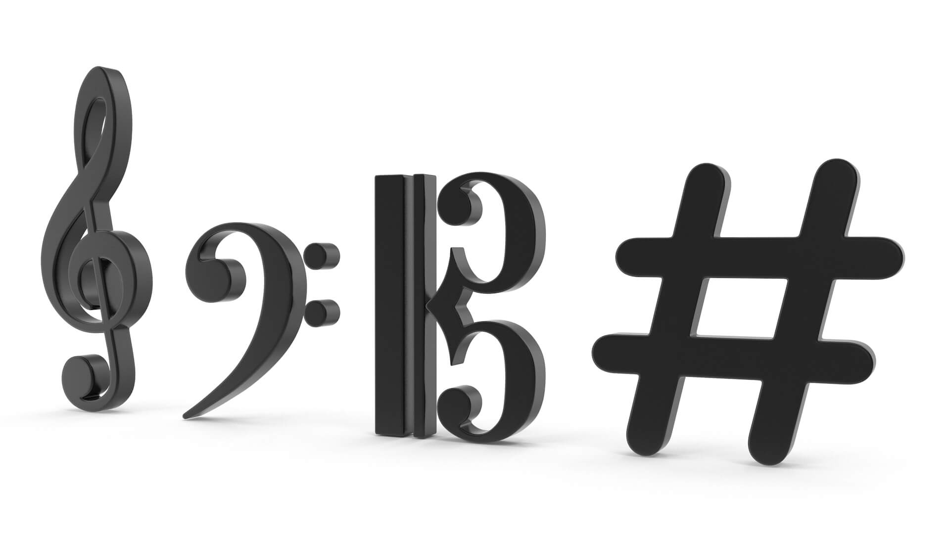 3D Music Symbols by hdpoly