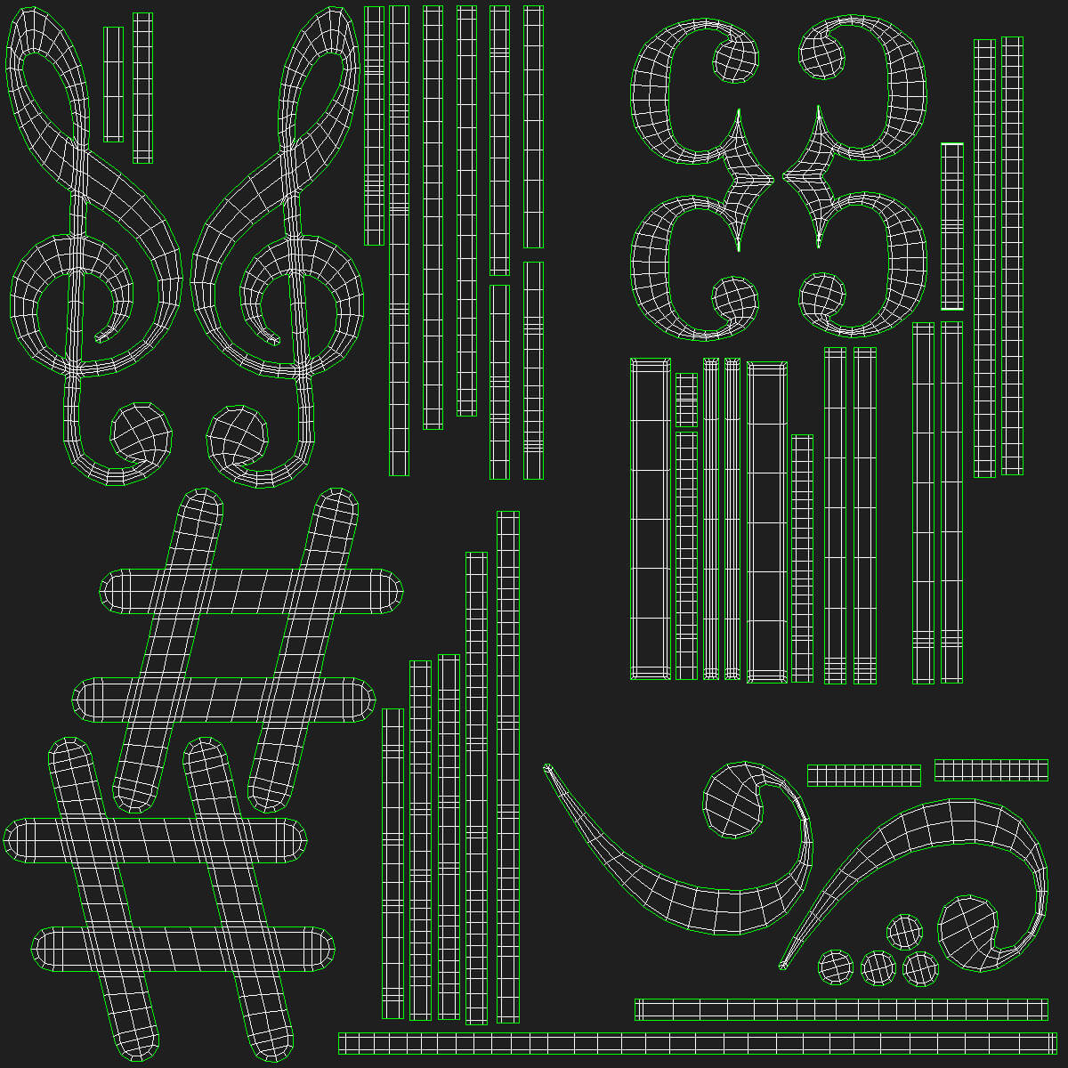 3D Music Symbols by hdpoly