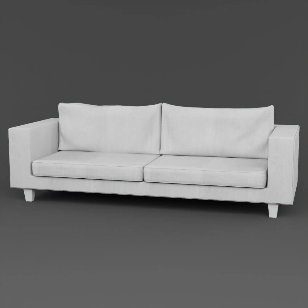 Modern White Fabric Sofa (VRay) 3D Model by Hdri_World