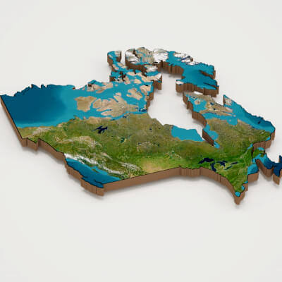 Canada Realistic 3D Terrain Map by Heat 3D