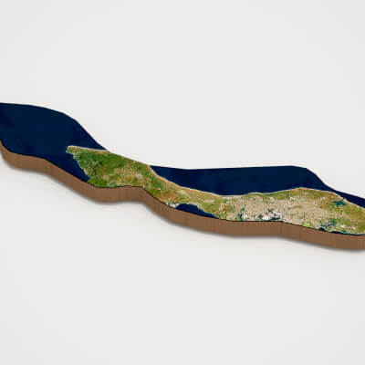 Curaçao Realistic 3D Terrain Map by Heat 3D