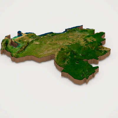 Venezuela Realistic 3D Terrain Map by Heat 3D